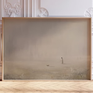 Jesus Leaves the 99 Art Jesus and Lamb Horizontal Christian Art Landscape Christian Art Home Decor Modern Catholic Art Christian Faith Art