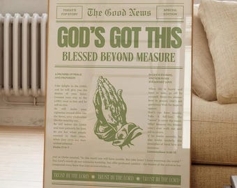 Green Christian Wall Art Newspaper Print Scripture Wall Art Bible Verse Aesthetic Christian Art Bible Verse Prints Sage Green Dorm Decor