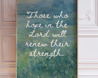 Isaiah 40:31 Wall Art Modern Christian Wall Art Bible Verse Art Scripture Wall Art Jesus Wall Art Vintage Painting Farmhouse Decor