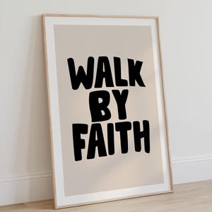 Walk by Faith Wall Art Corinthians Modern Christian Wall Art Trendy Wall Art Christian Gifts Bible Verse Wall Art Inspirational Quotes