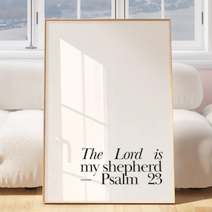 Psalm 23 Christian Wall Art Minimalist Wall Art Christian Decor Jesus Wall Art Scripture Wall Art Bible Verse Wall Art Modern Christian Art