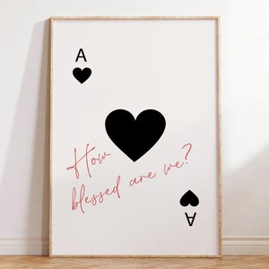 Wie gesegnet sind wir Spielkarte Wandkunst Retro Wandkunst Christliche Wandkunst Teenager Mädchen Dekor Jesus Wandkunst Ästhetische Wandkunst Trendige Wandkunst