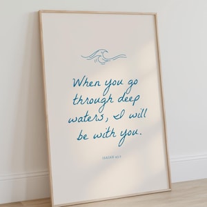 Isaiah 4 32 Wall Art Blue Christian Wall Art Scripture Wall Art Bible Quote Aesthetic Bible Verse Art Modern Christian Art Jesus Wall Art