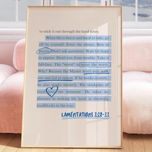 Lamentations 3 Wall Art Christian Blue Quote Wall Prints Christian Wall Art Bible Verse Print Bible Verse Gifts Christian Aesthetic Wall Art