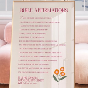 Bible Affirmations Wall Art Bible Verses Wall Art Pink Christian Wall Art Christian Aesthetic Wall Art Scripture Wall Art Religious Gifts