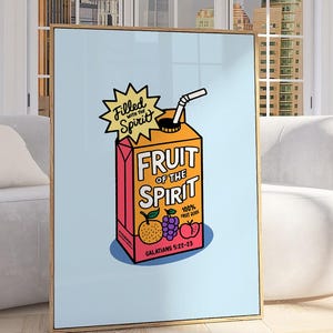 Fruit of the Spirit Wall Art Galatians 5 22 23 Retro Christian Wall Art Christian Aesthetic Art Biblical Wall Art Trendy Christian Wall Art