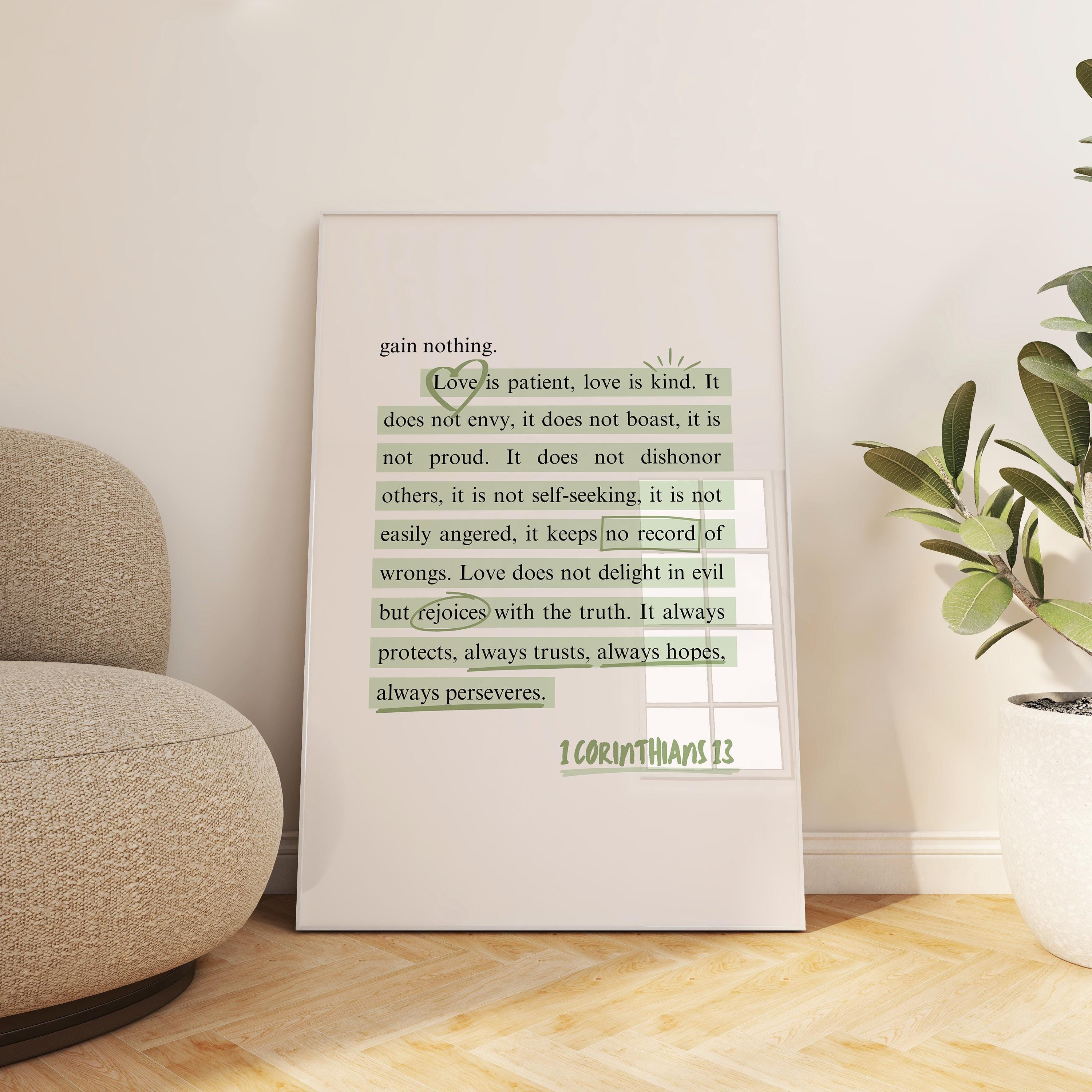 Love is Patient Love is Kind Wall Art 1 Corinthians 13 Print Sage Green ...