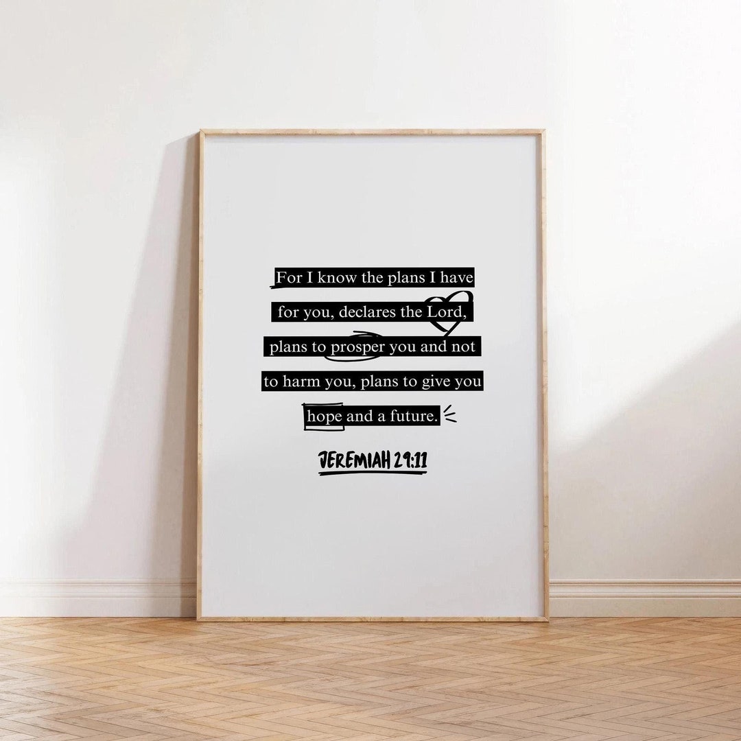 Jeremiah 29 11 Wall Art Aesthetic Christian Wall Art Modern Christian ...