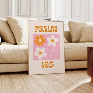 God is Within Her Print Psalm 46 5 Pink Christian Wall Art Aesthetic ...