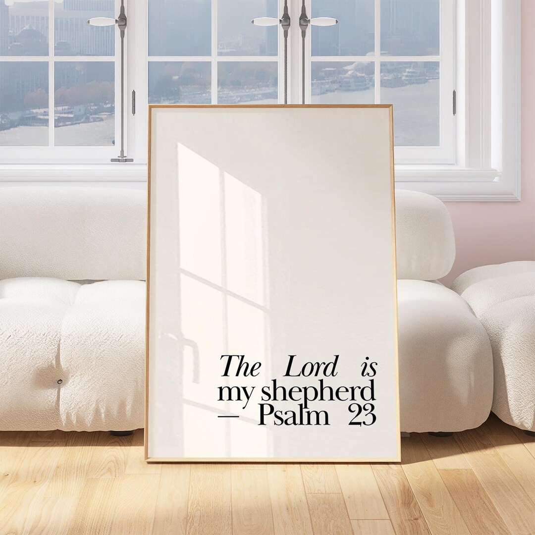 Psalm 23 Christian Wall Art Minimalist Wall Art Christian Decor Jesus ...