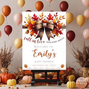 Falling In Love Baby Shower Decorations Fall Boho Welcome Poster Autumn Welcome Signs Burnt Orange Decorations Fall In Love Shower Templates