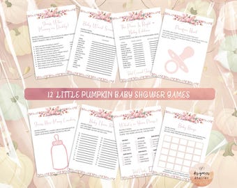 Little Pumpkin Baby Shower Games Bundle Fall Baby Games Pumpkin Shower Games Editable Girl Fall Shower Games Fall Fun Baby Shower Activities