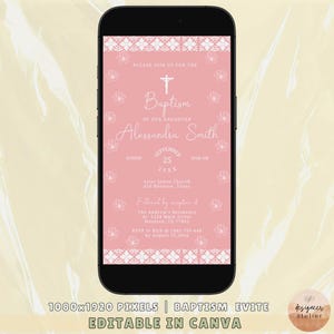 Mexicaanse talavera uitnodiging sjabloon digitale doop Mexicaans thema uitnodigen stoffige roze meisje doop Evite baby Cielito Lindo uitnodigingen Canva