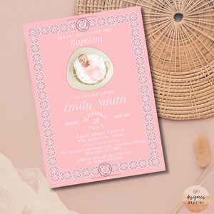 Spanish Baptism Invitation Talavera Theme Cielito Lindo Pink Papel Picado Invitation Mexican Baptism Invitation Girl Bautizo Invite Template