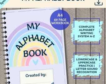 My Alphabet Book | Complete Writing Foundation: Lowercase to Uppercase | Preschool Writing | A-Z