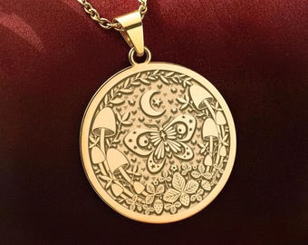 Butterfly Pendant Necklace: 14K Gold Transformation Charm