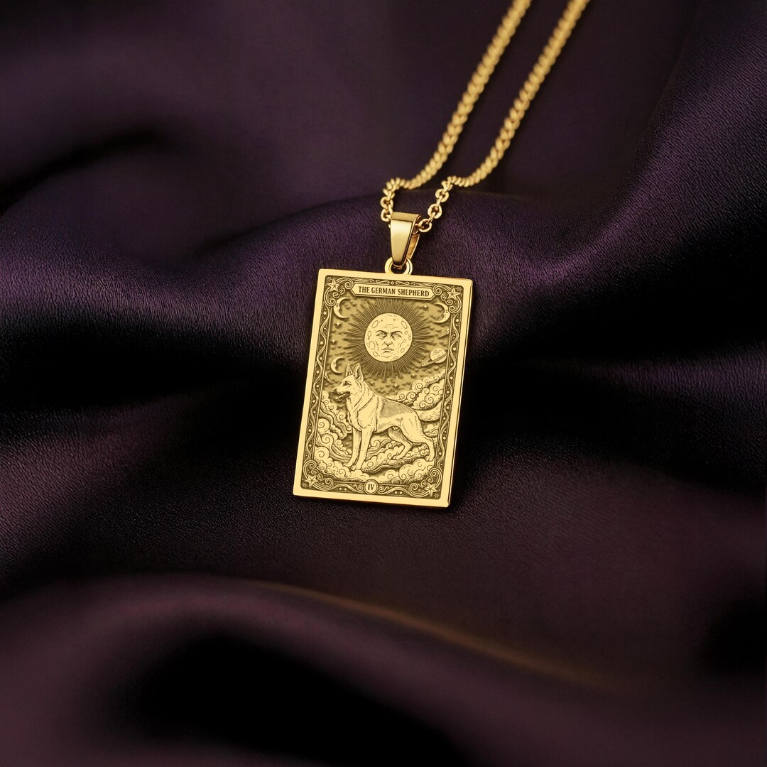 ネックレス・ペンダント Necklaces of Guardian of the Spirit German Shepherd Necklace: 14K Gold Personalized Guardian Dog Charm