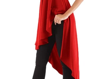 Tunique Femme Mousseline Et Resille Brodee Encolure V Corsage Coeur Croise Larges Manches Longues 38 46 Tunique Ethnique Noir blanc rouge Etsy