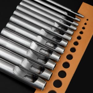 5-15 Pcs Kit Hollow Punch Set Leather Round Hole Puncher Steel Tool Craft Working for Watch Band Fabric Plastics Gasket Belt 0.5-15mm