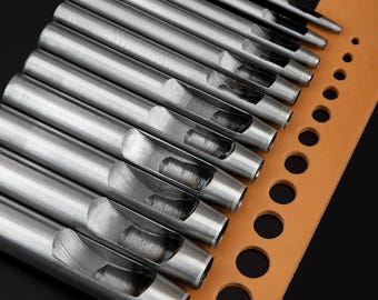 5-15 Pcs Kit Hollow Punch Set Leather Round Hole Puncher Steel Tool Craft Working for Watch Band Fabric Plastics Gasket Belt 0.5-15mm