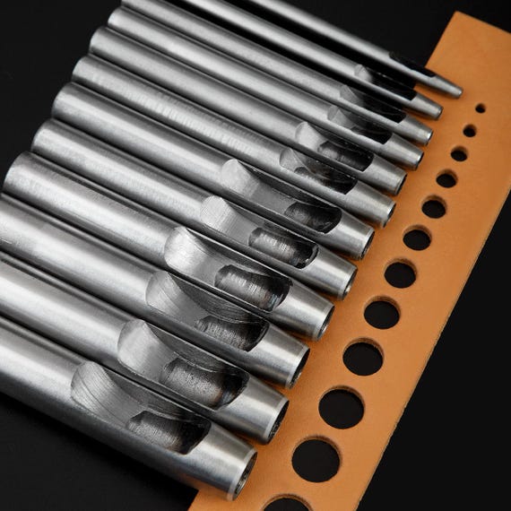 5-15 Pcs Kit Hollow Punch Set Leather Round Hole Puncher Steel Tool Craft Working for Watch Band Fabric Plastics Gasket Belt 0.5-15mm
