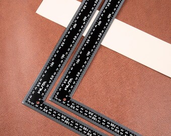Leather Cutting Ruler Wide Metal Square Angle Measuring Steel L-Shaped Ruler Scale 300X200mm for Building Framing Gauges