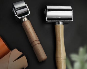 Leather Press Edge Roller Creaser Smoother Handmade push wheel roller presser Smoother Steel Iron Craft DIY Glue Laminating Tool