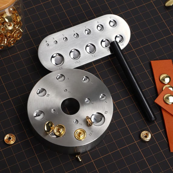 Leather Rivet Setter Tool Stainless Steel Rivet Snap Button Installation Base Setting Eyelets for Home Handmade DIY Tools