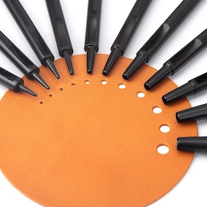 Plating Titanium Leather Holes Punch Set Circular Holes Edge Chiselt Round Hollow Puncher for Belt Watch Band, Fabric(0.5-5mm)