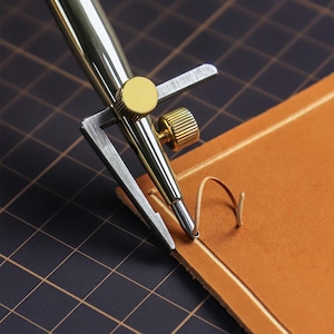 M390 Steel Head Leather Groover Tool Advanced Vegetable Tanned Edge Stitching Grooving Adjustable creaser Free Hand leather making tools