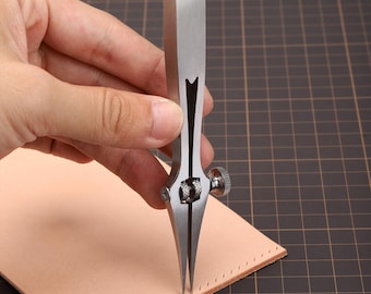 2-6mm Adjustable Pricking Iron Leather Punch Tools French Style Chisel Sharp Belt Hole Punching DC53 Steel Craft Tools