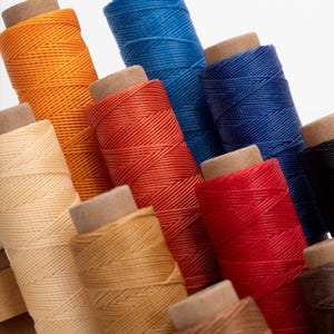 12 Colors Waxed Thread Set For Leather Sewing Wax String Hand Stitching Polyester Thread  Waxed Linen Leather Craft Needle and Thread kit