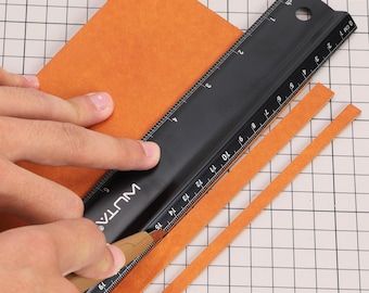 Multi-function Hand Protective Ruler Non-Slip Safety Wide Arc Design Anti-cutting Hand Measurement Drawing Leather Cutting Tool