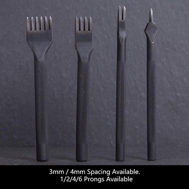 Leather Craft Hole Punch Diamond Pricking Iron Set Prongs Punches Hole ...