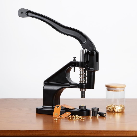 Hand Press Machine Button Installation Tool Manual Punch Grommet for Eyelets Mushroom Double Caps Rivet Press Mute leather Craft Tools