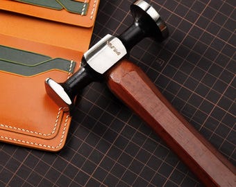 Leather Craft Thread Hammer Mallet Cobbler Hammer Double Head Smooth Chasing Hammer for Professional Leather Maul Tools