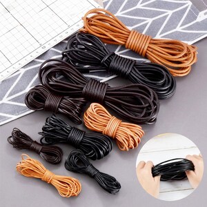 30 Meters Genuine Leather Cord Round Rope 100% Leather Strap Strings Woven Rope Jewelry Necklace Bracelet Lace Three color set
