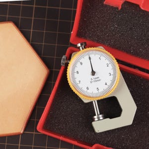 Leather Thickness Gauge Measuring Tools Measure Dial Paper Meter Tester handheld leathercrafts tools 0 to 10mm,0.1mm Precision