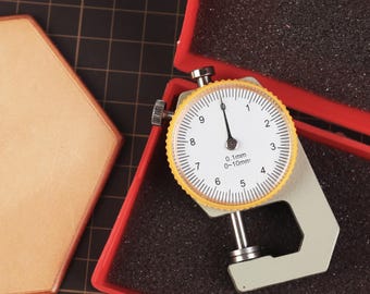 Leather Thickness Gauge Measuring Tools Measure Dial Paper Meter Tester handheld leathercrafts tools 0 to 10mm,0.1mm Precision