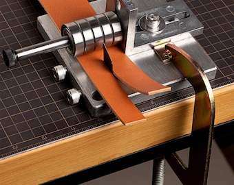 Leather Strap Cutter Belt cutting machine Adjustable skiver Hand Cut Strip Tool with G-Clamps, 10 Sharp Blades, 8 Wrenches