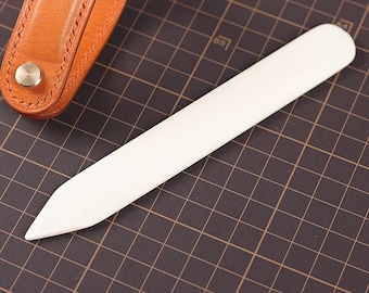 2PCS Premium Bone Folder Tool Leather Creaser Book Folding Paper Scoring Bone Harpoon Point Bone Point Turner