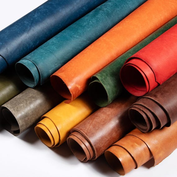 Vintage Frosted First-layer Cowhide Vegetable Tanned Leather Full Grain Sheet for Handmade Craft 2.0-2.2MM Thick Irregular 3 sq ft