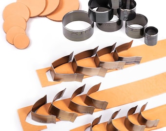 Leather Round Corner Cutter Circle/V Shaped/Square Corner Belt Cutting Die Strap Edge Punch Trimmer Knife Mold 7-10 PSC Set