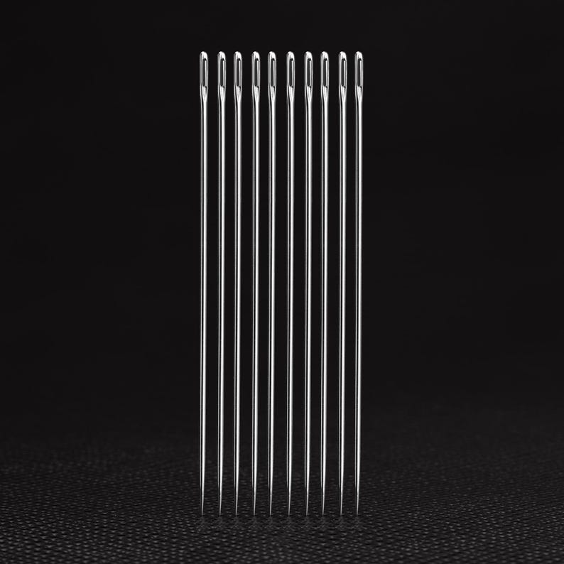 Round Point Needle 24 Pcs Large Eye Blunt Stitching Needle Harness Round-pointed Needle ...