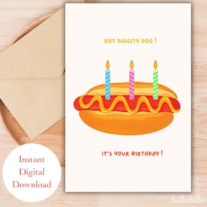 Cartão de Cachorro-Quente Cachorro-Quente é seu aniversário Cartão de Aniversário para Imprimir Cachorro-Quente Diggity Cachorro-Quente é seu aniversário Cartão para Imprimir Cachorro-Quente Cartão de Aniversário Engraçado
