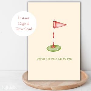 Feliz Día del Padre, Tarjeta Imprimible, Día del Padre Golfista, Tarjeta del Día del Padre, Tarjeta Digital, Descargar Tarjeta de Felicitación del Día del Padre, Tarjeta de Golf Digital
