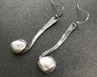 Aluminum Pearl Earrings