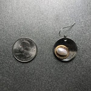 Silver Button Earrings image 3