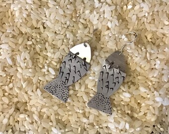 Aluminum fish earrings