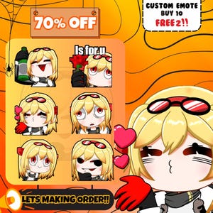 Custom  Emotes | Twitch Emote for streamer | Animated emotes | Sticker Emote | Twitch Emotes | Cute Emote | Chibi emote |twitch